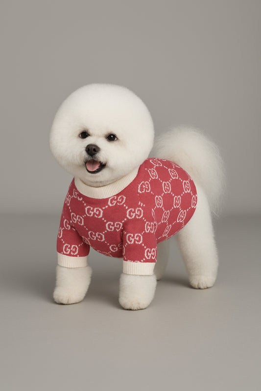 New Luxury Pink Dog Sweater